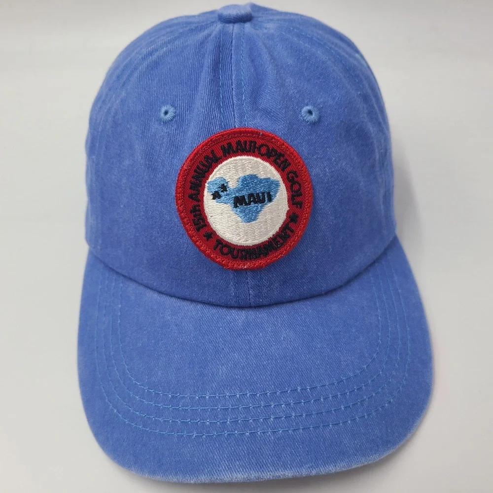 Maui Open Hat Strapback Lift Down Blue Red White 15th Annual Golf Tournament Men